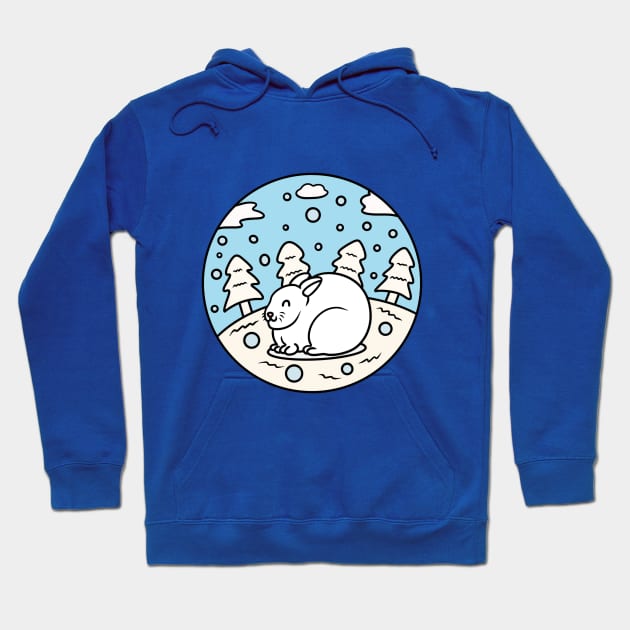 Cute arctic hare Hoodie by Andrew Hau